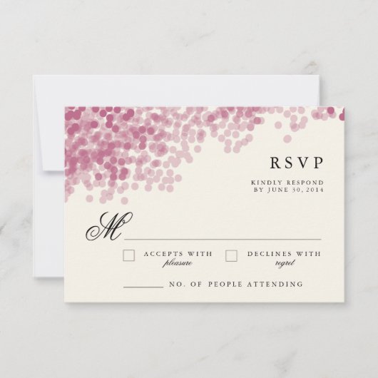 Violet Light Shower | Rustige RSVP-responskaarten RSVP Kaartje (Voorkant)