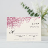 Violet Light Shower | Rustige RSVP-responskaarten RSVP Kaartje (Staand voorkant)