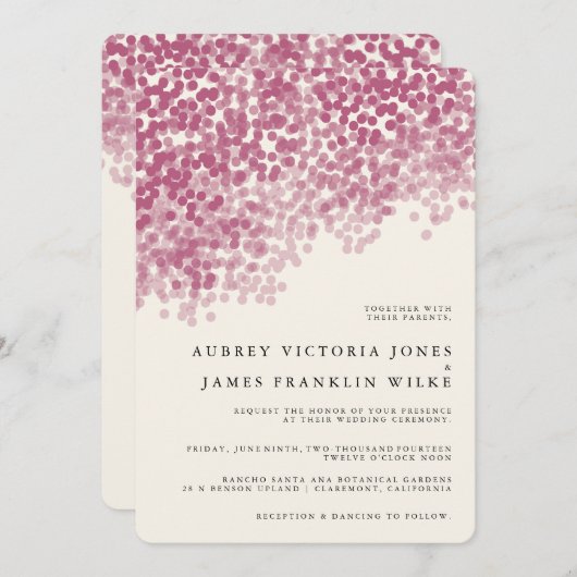 Violet Light Shower | Uitnodigingen voor weddensch (Voorkant / Achterkant)