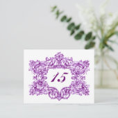 Violet Lijst Tabelnummers Briefkaart (Staand voorkant)