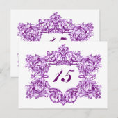 Violet Lijst Tabelnummers Briefkaart (Voorkant / Achterkant)