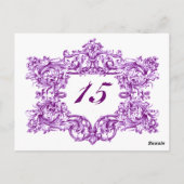 Violet Lijst Tabelnummers Briefkaart (Achterkant)