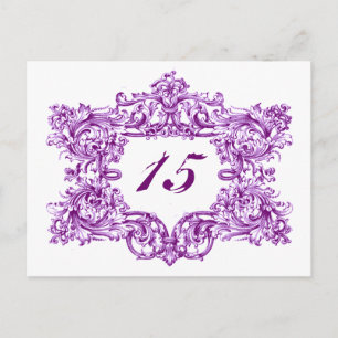 Violet Lijst Tabelnummers Briefkaart