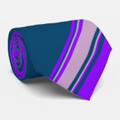 Violet Lila en Indigo University Stripe Stropdas (Opgerold)