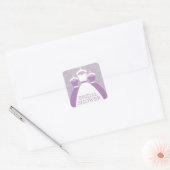 Violet Lila Paars Vrijgezellenfeest Envelopzegel Vierkante Sticker (Envelop)