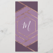 Violet Lila Paarse Roos gouden zeshoek programma's (Achterkant)