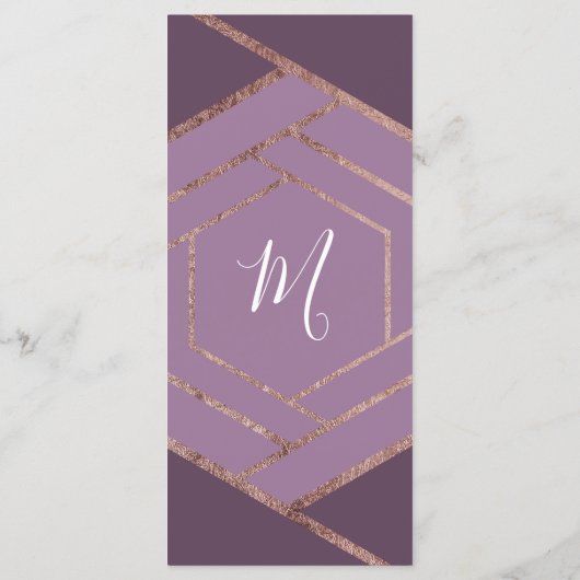 Violet Lila Paarse Roos gouden zeshoek programma's (Achterkant)