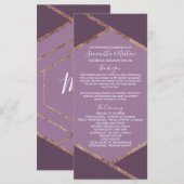 Violet Lila Paarse Roos gouden zeshoek programma's (Voorkant / Achterkant)