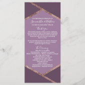 Violet Lila Paarse Roos gouden zeshoek programma's (Voorkant)