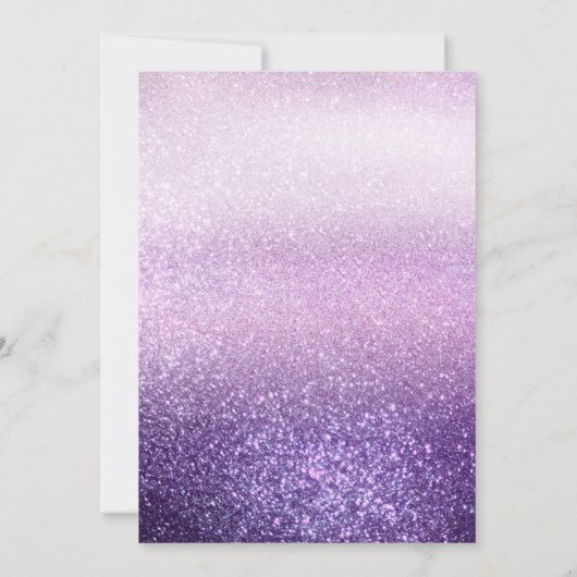 Violet Lila Paarse Triple Glitter Afstuderen Kaart (Achterkant)