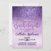 Violet Lila Paarse Triple Glitter Bachelorette Kaart (Voorkant)