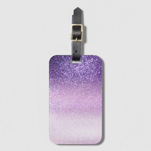 Violet Lila pastel Paars Triple Glitter Ombre Bagagelabel (Voorkant (verticaal))