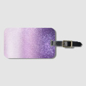 Violet Lila pastel Paars Triple Glitter Ombre Bagagelabel (Voorkant (horizontaal))