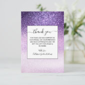 Violet Lila pastel Paars Triple Glitter Ombre Bedankkaart (Staand voorkant)