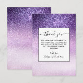 Violet Lila pastel Paars Triple Glitter Ombre Bedankkaart (Voorkant / Achterkant)