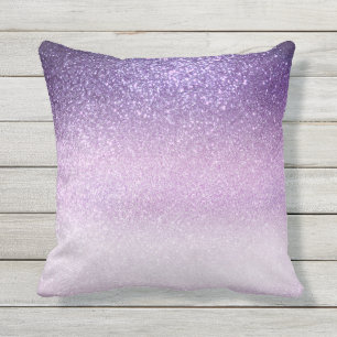 Violet Lila pastel Paars Triple Glitter Ombre Buitenkussen