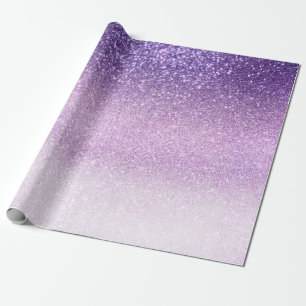 Violet Lila pastel Paars Triple Glitter Ombre Cadeaupapier