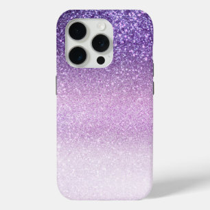 Violet Lila pastel Paars Triple Glitter Ombre iPhone 15 Pro Case