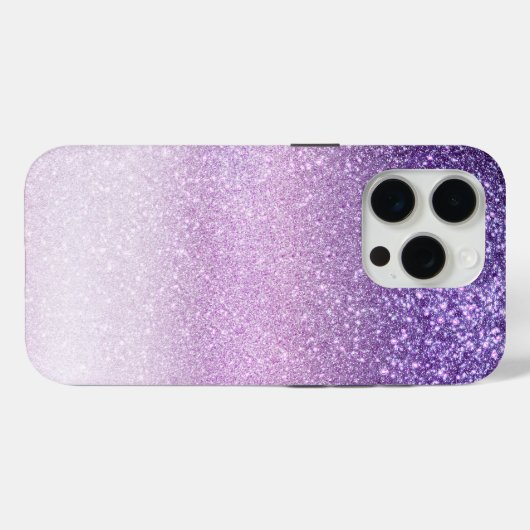 Violet Lila pastel Paars Triple Glitter Ombre Case-Mate iPhone Case (Achterkant (horizontaal))