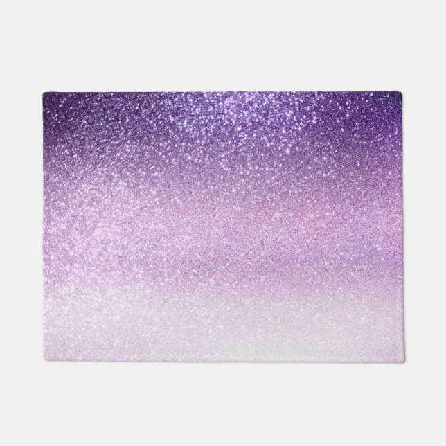 Violet Lila pastel Paars Triple Glitter Ombre Deurmat (Voorkant)
