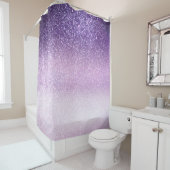 Violet Lila pastel Paars Triple Glitter Ombre Douchegordijn (In situ)