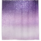Violet Lila pastel Paars Triple Glitter Ombre Douchegordijn (Voorkant)