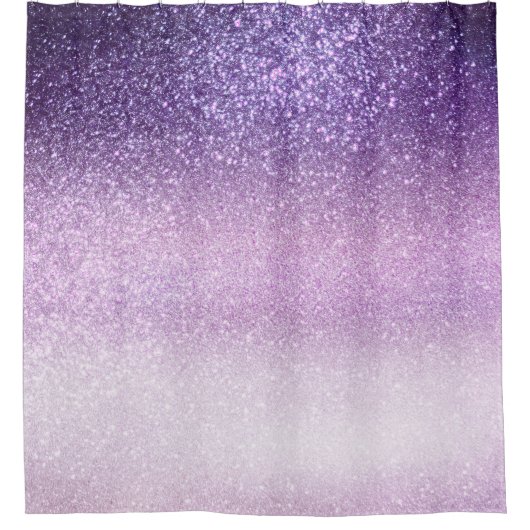Violet Lila pastel Paars Triple Glitter Ombre Douchegordijn (Voorkant)