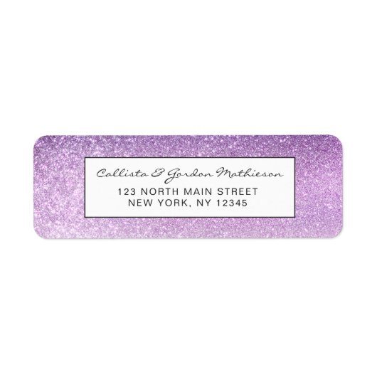 Violet Lila pastel Paars Triple Glitter Ombre Etiket (Voorkant)