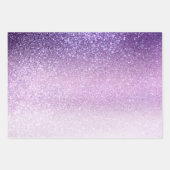 Violet Lila pastel Paars Triple Glitter Ombre Inpakpapier Vel (Voorkant)
