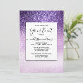 Violet Lila pastel Paars Triple Glitter Ombre Kaart (Staand voorkant)