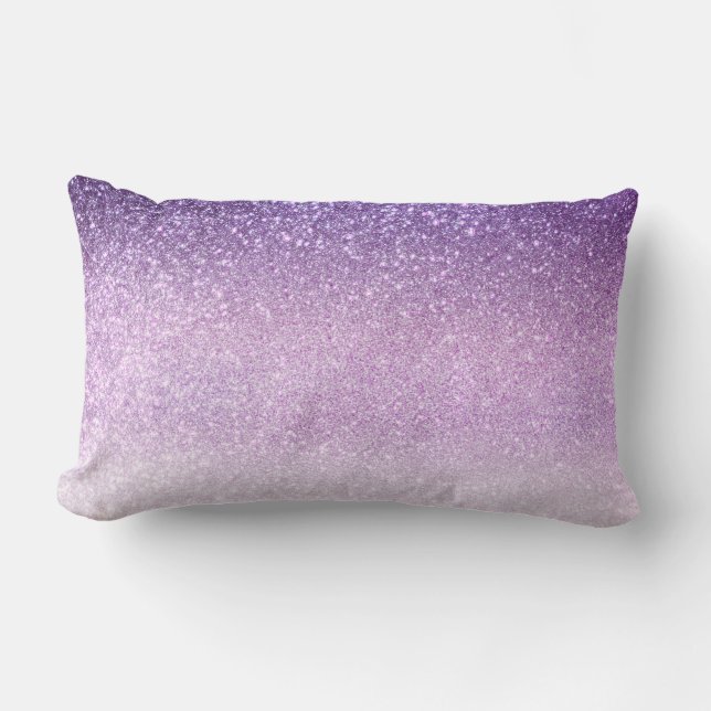 Violet Lila pastel Paars Triple Glitter Ombre Kussen (Voorkant)