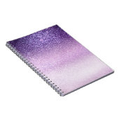 Violet Lila pastel Paars Triple Glitter Ombre Notitieboek (Rechterzijde)