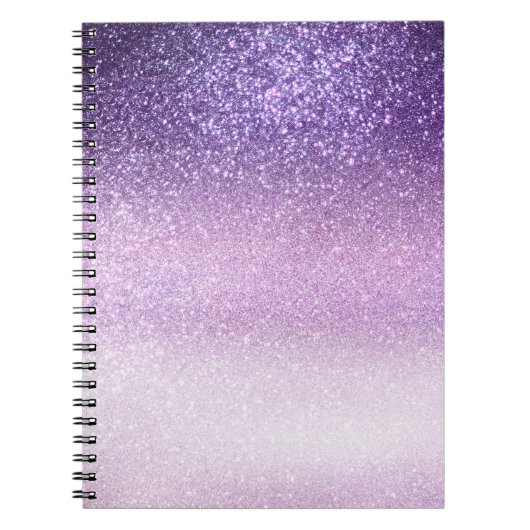 Violet Lila pastel Paars Triple Glitter Ombre Notitieboek (Voorkant)