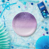Violet Lila pastel Paars Triple Glitter Ombre Papieren Bordje (Feest)