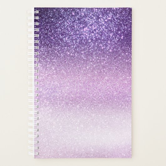 Violet Lila pastel Paars Triple Glitter Ombre Planner (Voorkant)