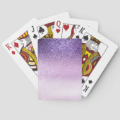 Violet Lila pastel Paars Triple Glitter Ombre Pokerkaarten (Achterkant)