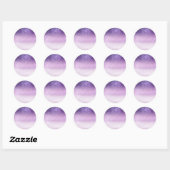 Violet Lila pastel Paars Triple Glitter Ombre Ronde Sticker (Vel)