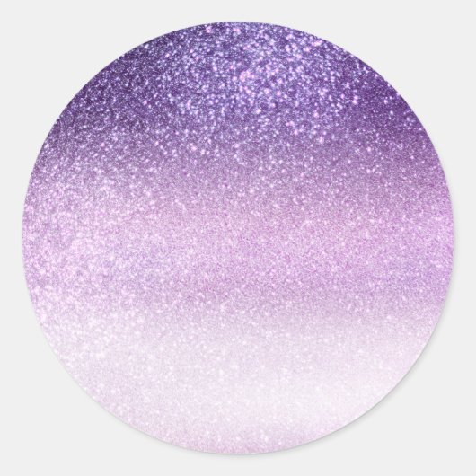 Violet Lila pastel Paars Triple Glitter Ombre Ronde Sticker (Voorkant)