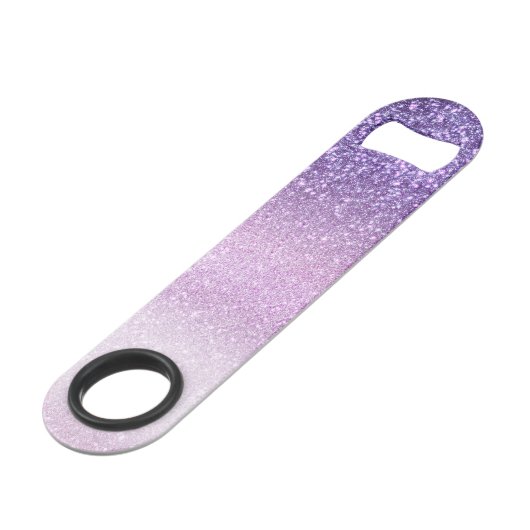 Violet Lila pastel Paars Triple Glitter Ombre Speed Flessenopener (Voorkant Gekanteld)