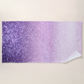 Violet Lila pastel Paars Triple Glitter Ombre Strandlaken (Voorkant)