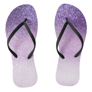 Violet Lila pastel Paars Triple Glitter Ombre Teenslippers
