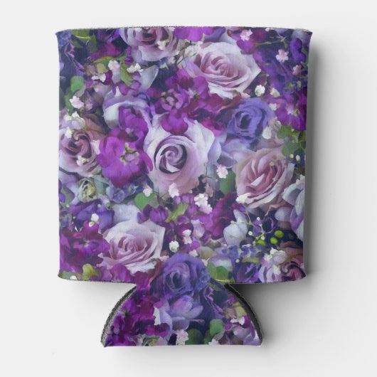 Violet Lila Roos Flowers Garden Pattern Blikjeskoeler (Voorkant)