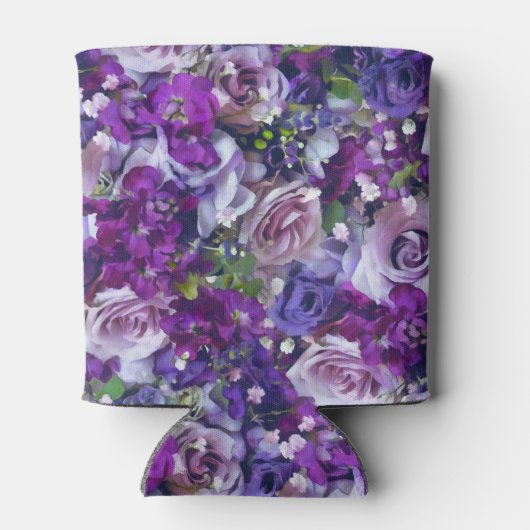 Violet Lila Roos Flowers Garden Pattern Blikjeskoeler (Achterkant)