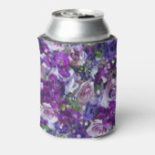 Violet Lila Roos Flowers Garden Pattern Blikjeskoeler (Blikje Achterkant)