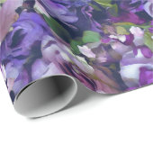 Violet Lila Roos Flowers Garden Pattern Cadeaupapier (Rol Hoek)