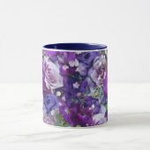 Violet Lila Roos Flowers Garden Pattern Mok (Midden)