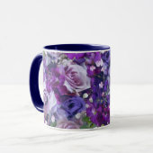 Violet Lila Roos Flowers Garden Pattern Mok (Voorkant links)
