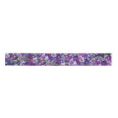 Violet Lila Roos Flowers Garden Pattern Satijnen Lint (Voorkant)