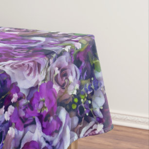 Violet Lila Roos Flowers Garden Tafelkleed