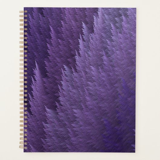 Violet Lilac Purple Tartan Feather Pattern Planner (Voorkant)